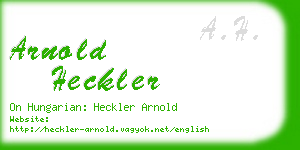 arnold heckler business card